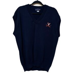 Vintage UVA Cavaliers Sweater Vest Men’s XL Andrew Rohan Navy V-Neck NCAA